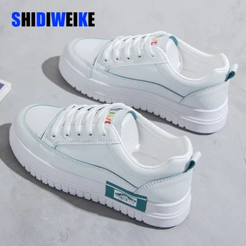 

Casual White Shoes Women Flat White Sneakers 2020 Spring Chunky Sneakers For Women Med Heel Ladies Shoe Fashion Female Shoes