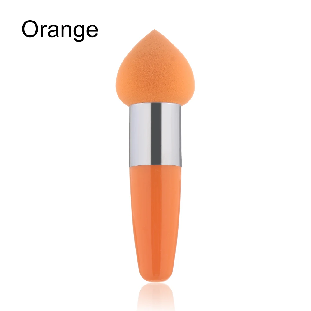 Orange Style C 1 шт., модная Полезная основа с грибовидной головкой, порошковая пудра, спонж для женщин, косметическая пудра с ручкой, гладкая форма - Цвет: Orange Style C
