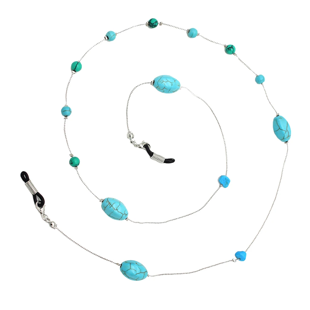 2 Pieces Boho Beads Eyeglass Chain Sunglass String Holder Strap Neck Strap Cord Lanyard Rope Necklace 65cm 70cm 
