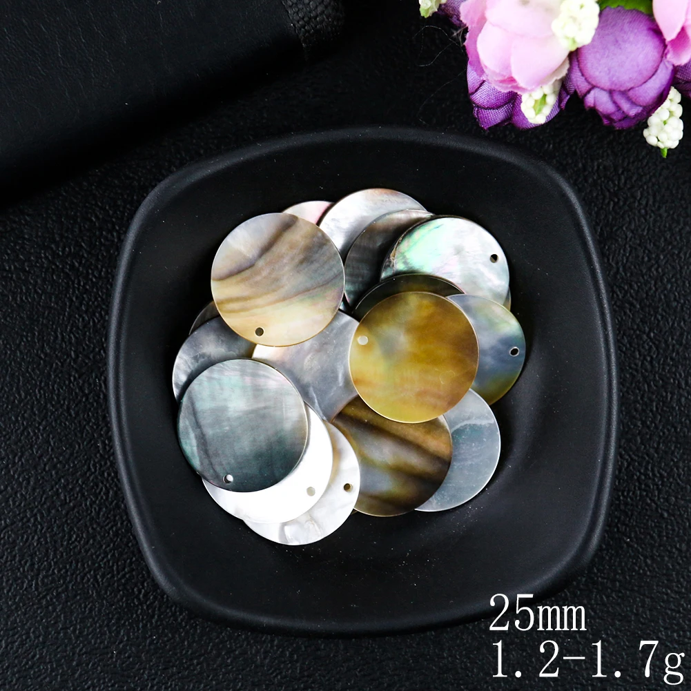 Natural Black MOP Shell Round Charms Pendant natural shell ornaments 10-60mm for DIY Handmade Earring Necklace Jewelry Making Findings Accessories Parts