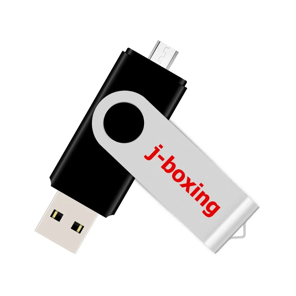 J-бокс OTG USB флэш-накопитель 16 Гб оперативной памяти, 32 Гб встроенной памяти, флэш-накопитель 64 ГБ 8 ГБ вращающийся Micro USB 2,0 флеш-накопитель для Android телефонов компьютеров Mac 10 шт./упак