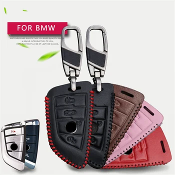 

Leather Key Cover Case For BMW E38 E39 E46 E83 E60 E34 F30 F10 E53 F10 G30 G38 1 3 5 7 Series X1 X3 X4 X5 X6 Key Fob Accessories