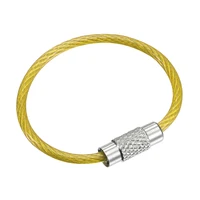 uxcell Wire Keychain Key Ring Loop Cable for Handbag Lanyard Zipper PVC Coated Stainless Steel 1