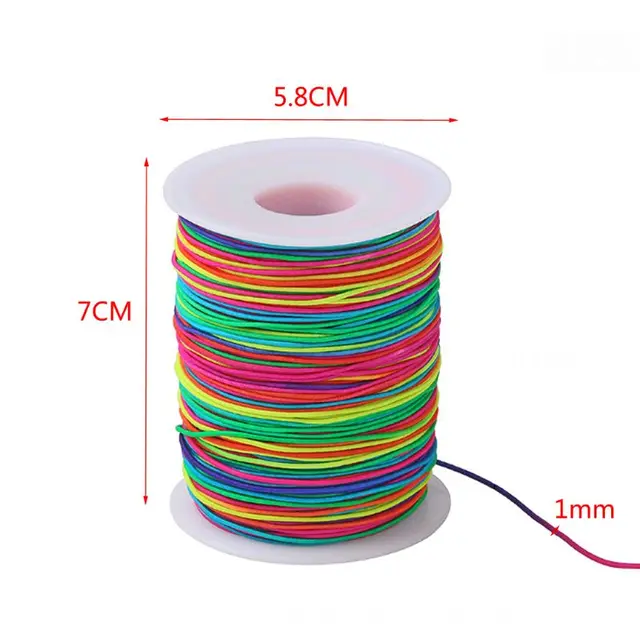 1mm Rainbow Round Elastic Band Tape Braid Bracelet String Elastic Rubber  Stitching Sewing Cord Ribbon Rope Clothes Accessories - AliExpress