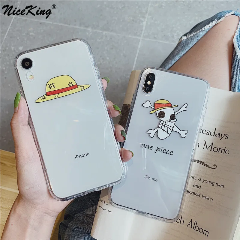

Niceking Cute One Piece Luffy New Luxury Fashion Cell Phone Case For iPhone Xs MAX XR X 6 6s 7 8 Plus Clear Soft TPU Back Cover