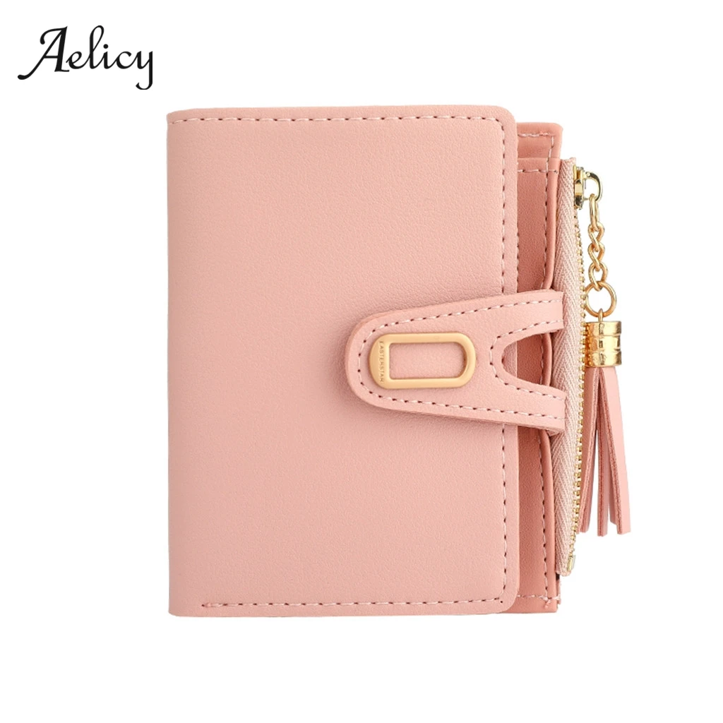 

Aelicy 2019 Tassel Women Wallet Small Cute Wallet Women Short Leather Women Wallets Zipper Purses Female Purse Clutch