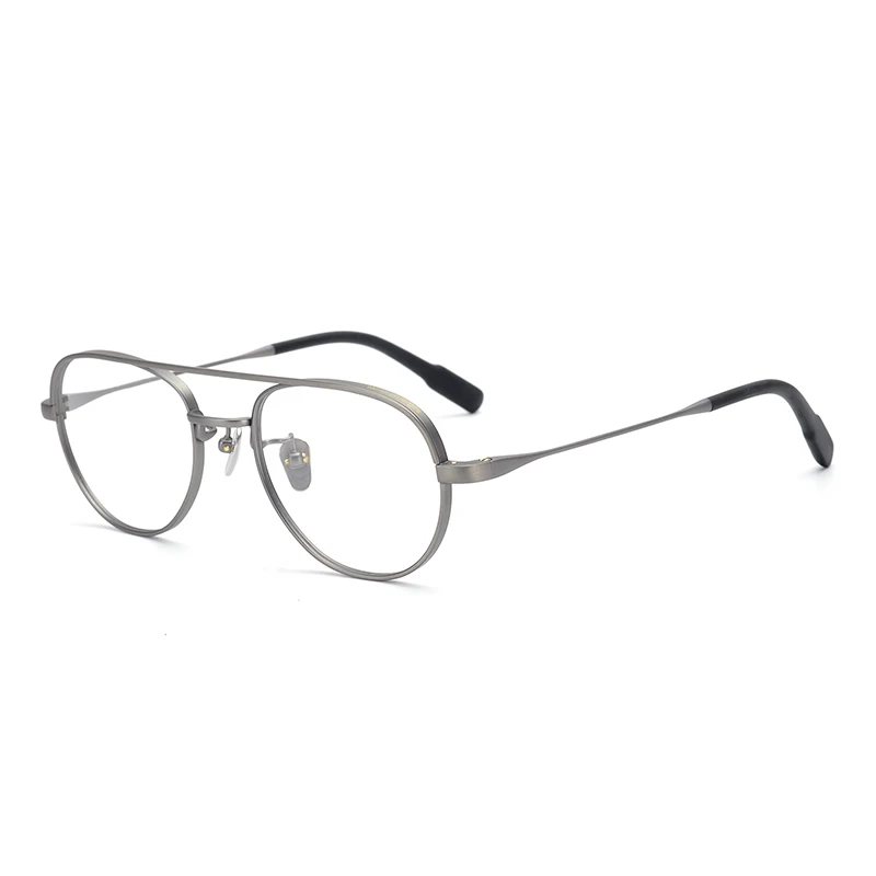 Cubojue, титановые очки, мужские, Ретро стиль, фирменная оправа для очков, мужские, по рецепту, очки, маленькие, зануды, очки, авиационные защитные очки, золото - Цвет оправы: Серебристый
