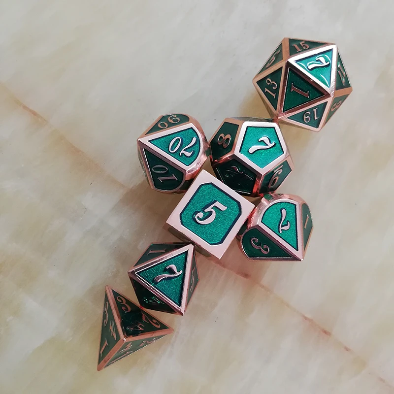 Металлические кубики D4 D6 D8 D10 D % D12 D20 с черным мягким шнурком для DnD ролевые игры