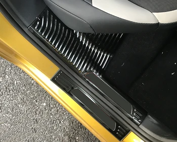 

Car Styling Black Exterior Door Side Plate Sill Frame Cover Trim For Volkswagen Polo MK6 2019 2020 5-door hatchback