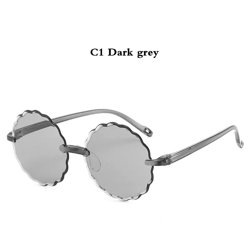 AMS203C1 AIMISUV Fashion Sunglasses for children flowers frame lovely one piece sunglasses Girls Trendy Gradient Eyeglasses UV400 Gafas - Lenses Color: AMS203C1