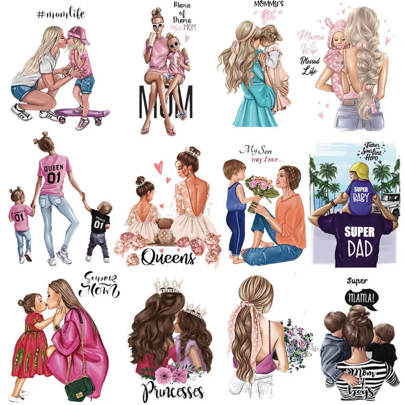 DIY Heat Transfer Patches Russia Mom Girl Boy Printing On Clothes Super Dad Queen Stickers T-shirt Dresses Jeans | Дом и сад