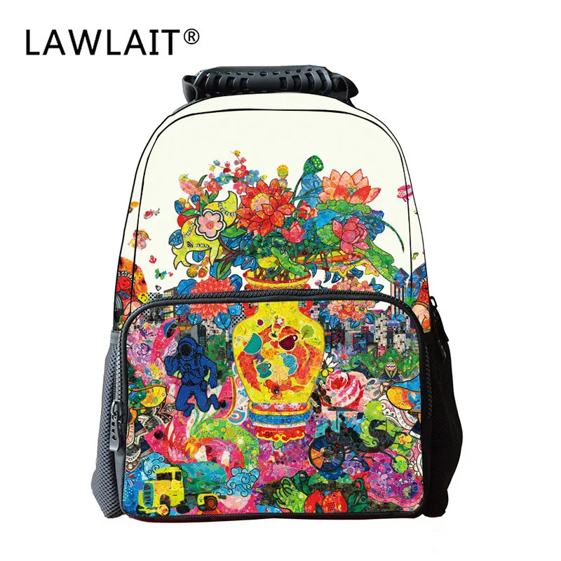 

Ethnic-Style Felt Backpack Teenager Retro 3D School Bag Young STUDENT'S 1-6 Grade Shoulder School Bag