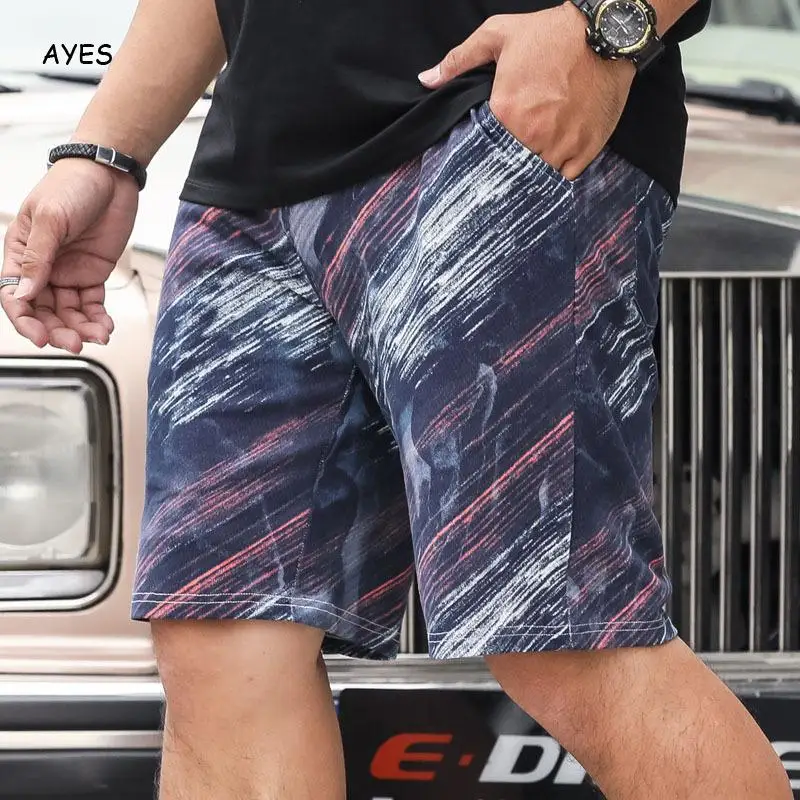 Летние Новые мужские шорты кэжуал Fit шорты свободные эластичные талии дышащие пляжные шорты модные звездное небо плюс размер шорты мужские