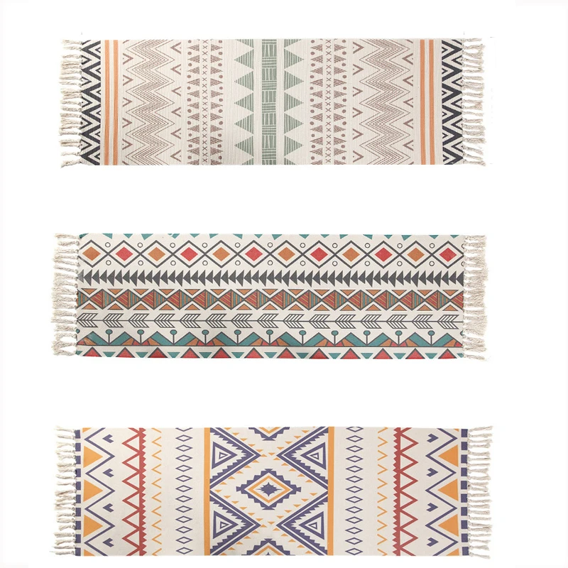 Big Size Geometric Carpet Cotton Area Rug Yoya Mattress Doormat with Tassels Aubusson Study Living Room Decor Child Kids Mat | Дом и сад