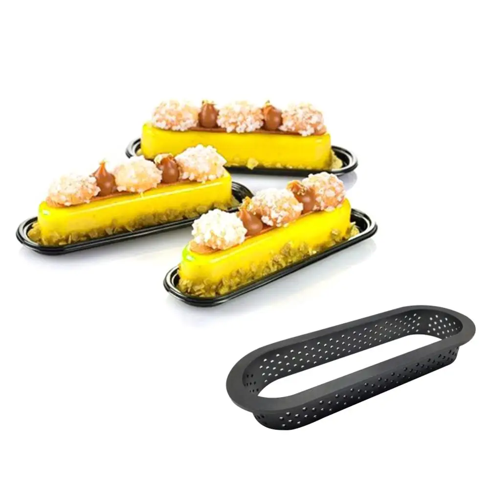 

8Pcs Oval-Shape Cake Mold Perforated Cutter Decorating Mousse Circle Cutter DIY Perforated Ring Non Stick Bakeware Home Kitchen