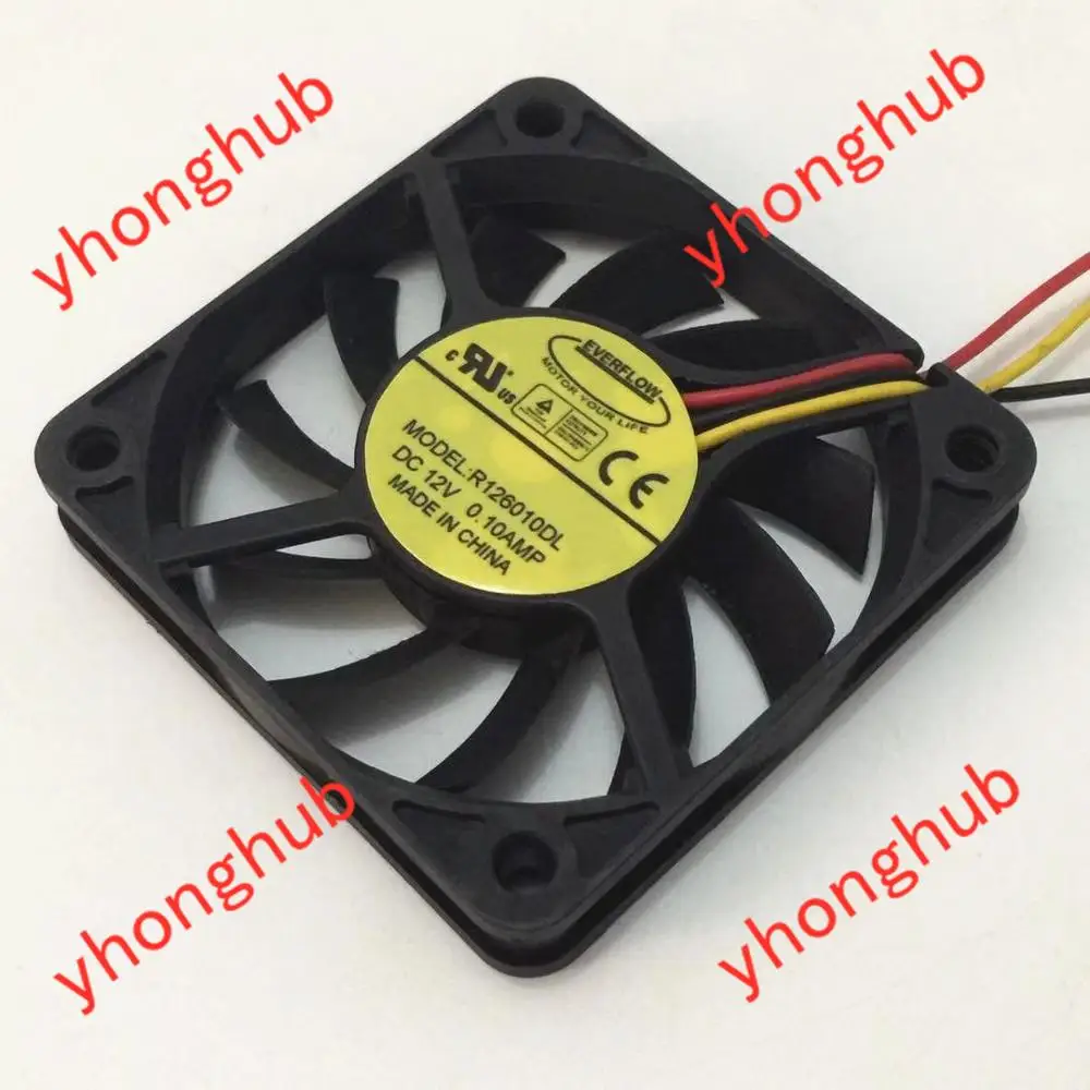 Вентилятор охлаждения сервера EVERFLOW R126010DL DC 12 В 0 10 А 3 провода 60x60x10 мм|cooling fan|server fanfan