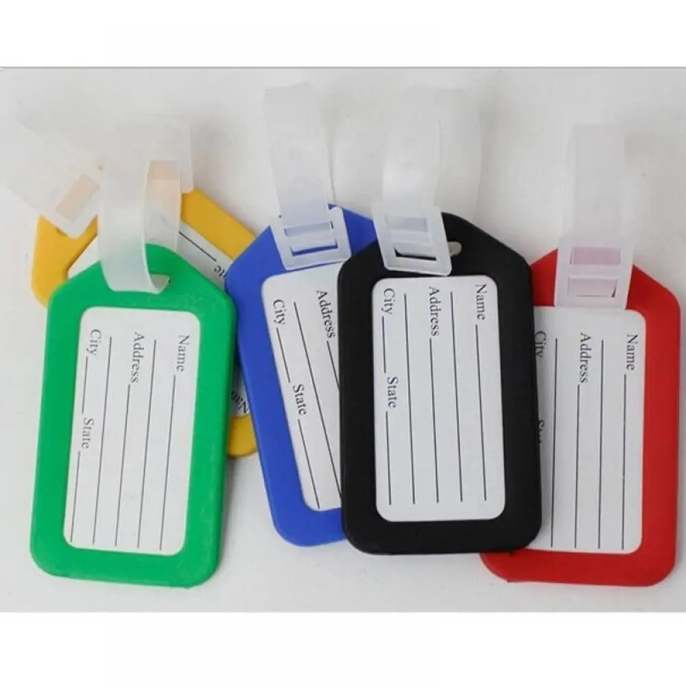 

2019 Classic Plastic Luggage Tag travel accessories Travel Suitcase Travel Bag Tags ID Tags candy color 6 Colors drop shipping