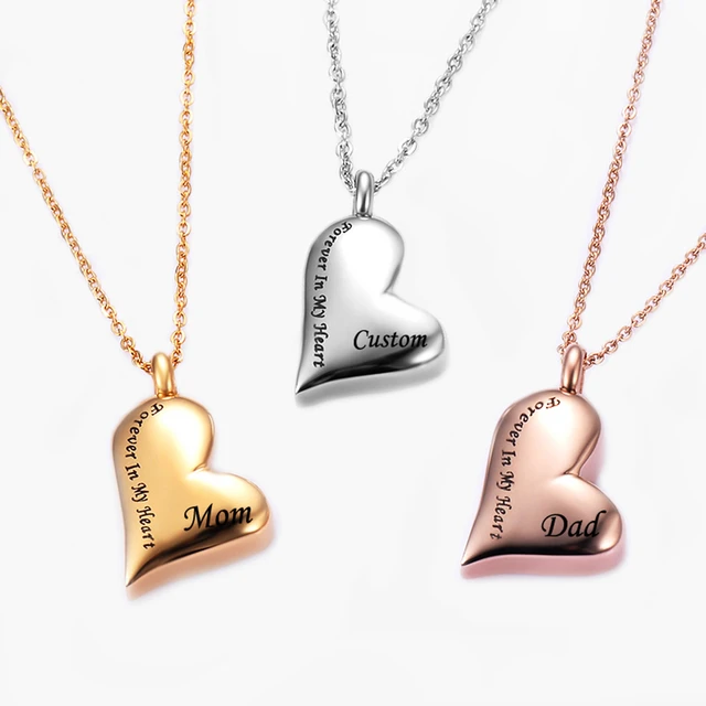 Memorial Ashes Heart Charm with Name | Cremation Ash Jewellery - Hold upon  Heart