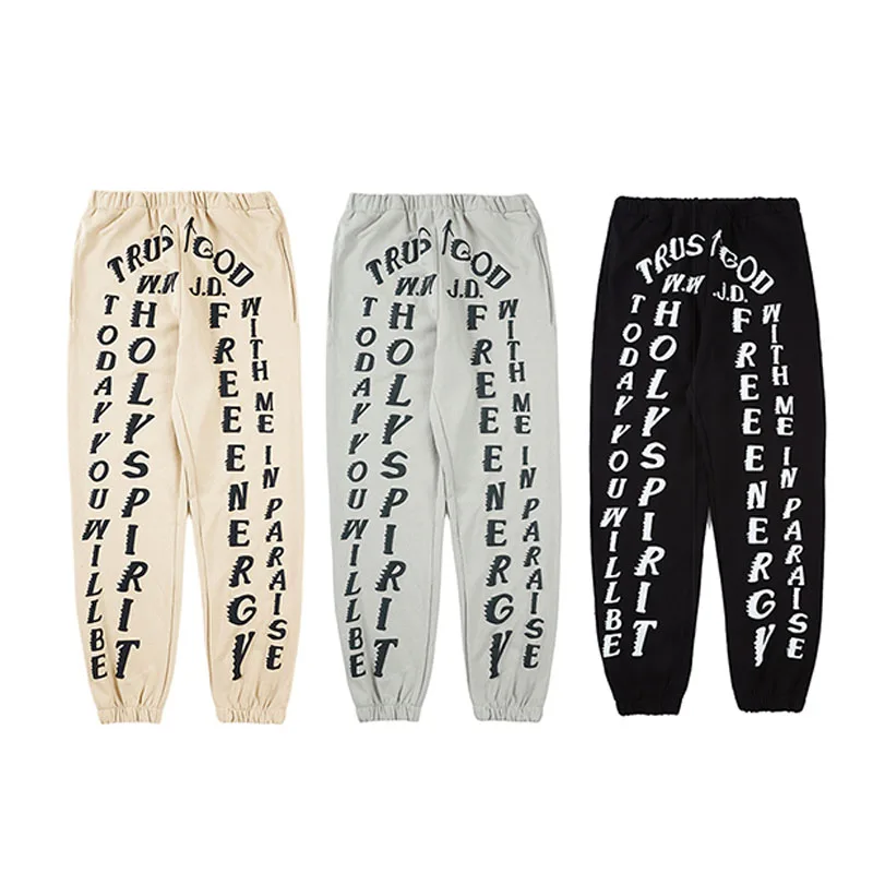 Autumn Winter Kanye Kim Sunday Service CPFM.XYZ Sweatpants Men Women 1:1 Hip Hop Drawstring Joggers | Мужская одежда