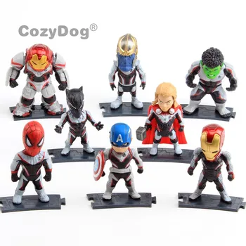 

8 Pcs/set 10cm Super Hero Spiderman Captain America PVC Action Figures Toys Collectible Model New Arrivals Kids Birthday Gift