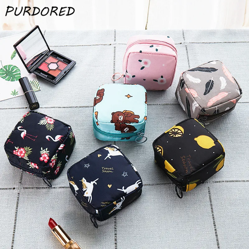 

PURDORED 1 Pc 3D Print Mini Cosmetic Bag Flamingo Lipstick Make Up Bag Travel Makeup Pouch Lipstick Organizer Case Neceser