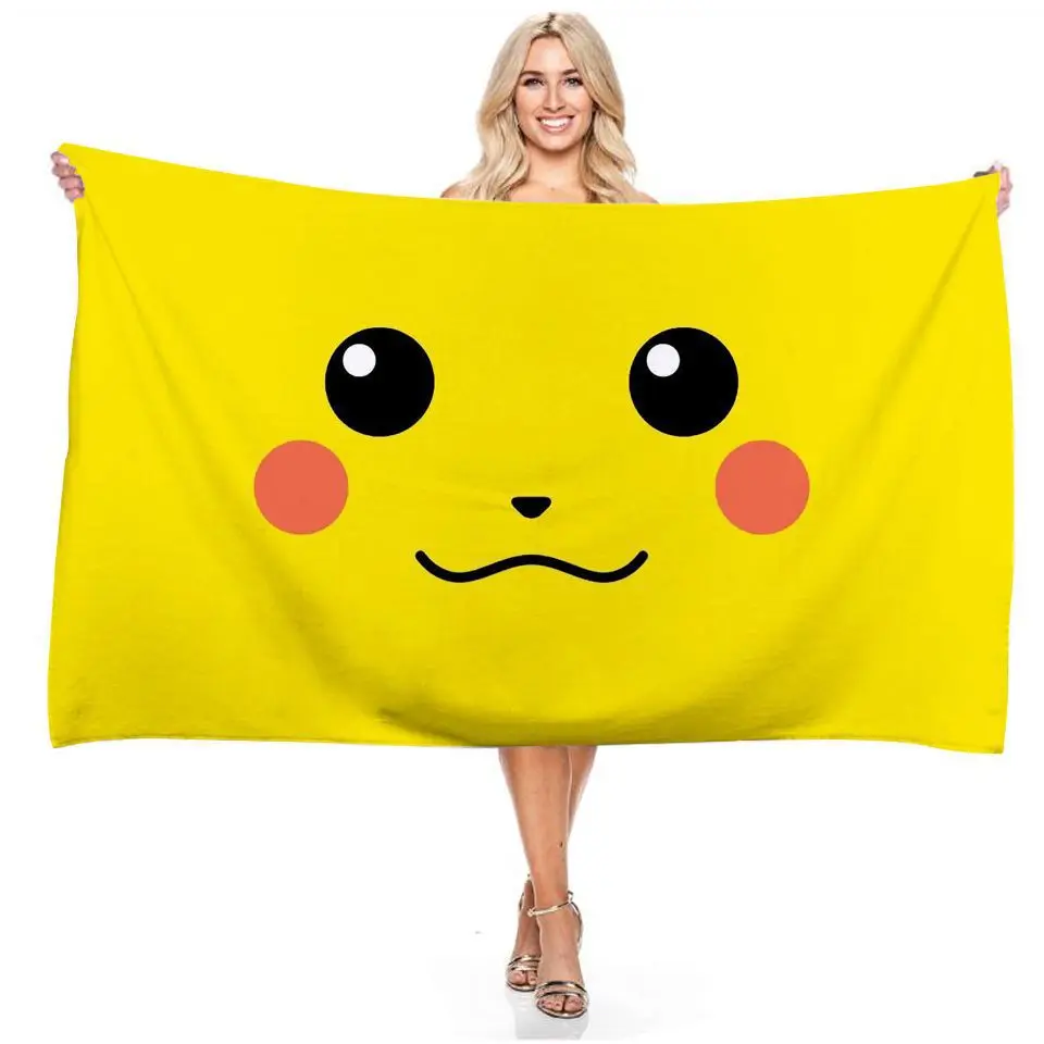 Pokemon Pikachu series digital printing cartoon character rectangular beach towel bath towel towel non-sticky birthday gifts mecha godzilla toy Action & Toy Figures