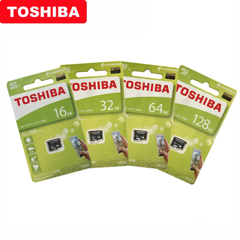 TOSHIBA Micro SD карты M203 Class 10 16 Гб оперативной памяти, 32 Гб встроенной памяти, 64 ГБ 128 Гб карта памяти C10 мини SD карты SDHC/SDXC UHS-I TF карта для смартфона/ТВ