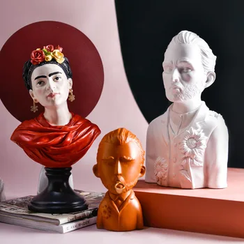 

Sketching Sculpture Van Gogh Statue Abstract Resin Figurines For Home Decoration Crafts Showcase Display Props Birthday Gifts