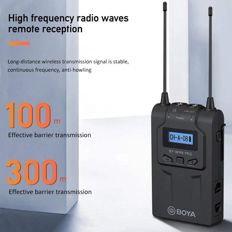 US $142.25 BOYA BYWM8 Pro K1 K2 UHF Dual Wireless Microphone Interview Mic Audio Video Recorder Receiver Mic For Canon Nikon Sony Camera
