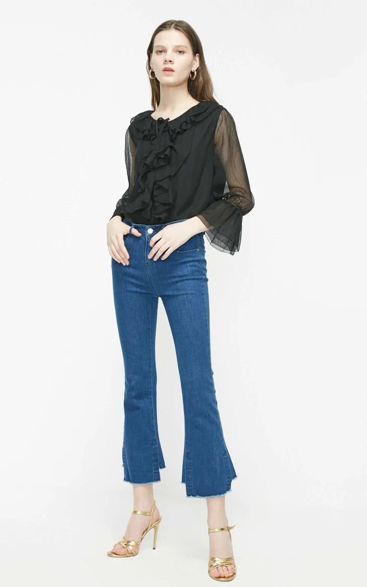 Vero Moda Женская винтажная шифоновая блузка с оборками | 319231506