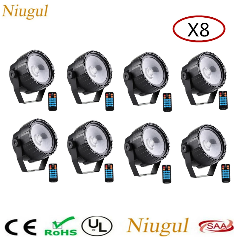 8 шт./лот 30 Вт RGB UV COB LED сценический свет Par беспроводной пульт дистанционного