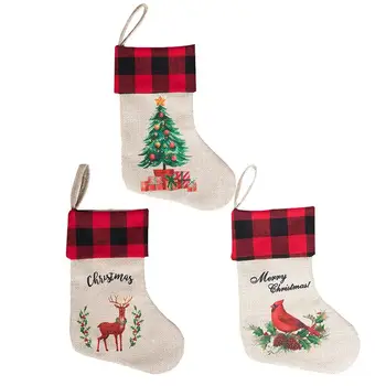 

3pcs Pretty Fashion Lovely Christmas Socks Xmas Gift Bags Xmas Stocking for Cafe