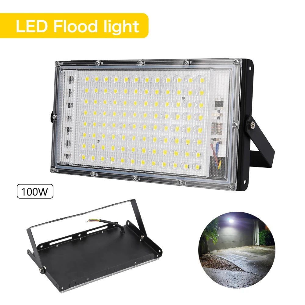 100W Cool White LED Flood Light Outdoor Security Garden Landscape Wall Spot Lamp 