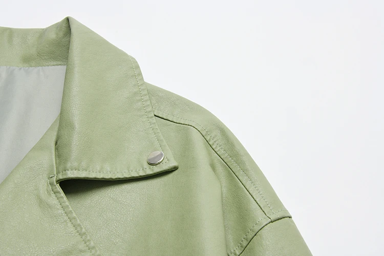 Fitaylor Autumn Faux Soft Leather Pu Jacket Women Loose Punk Coat Female Turndown Collar Moto Biker Rivet Zipper Street Overcoat