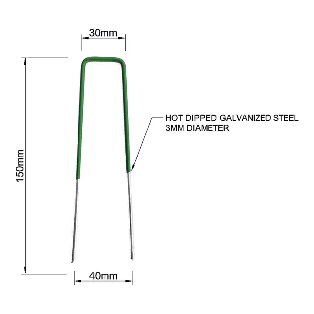 10Db U Alakú Rögzítő Köröm Horganyzott Acél Erős Tartós Kert - Image 6