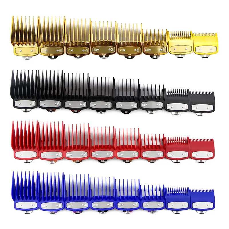 

8PCS Professional Hair Clipper Trimmer Limit Comb Cutting Guide Combs 1.5/3/4.5/6/10/13/19/25MM Set Cutting Tools Kit