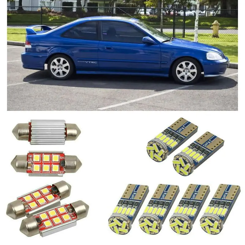 Us 18 01 25 Off Interior Led Car Lights For Honda Civic 6 Coupe Ej Em1 Ma Mb Hatchback Ej Ek Sedan Bulbs For Cars License Plate Light 6pc In Signal