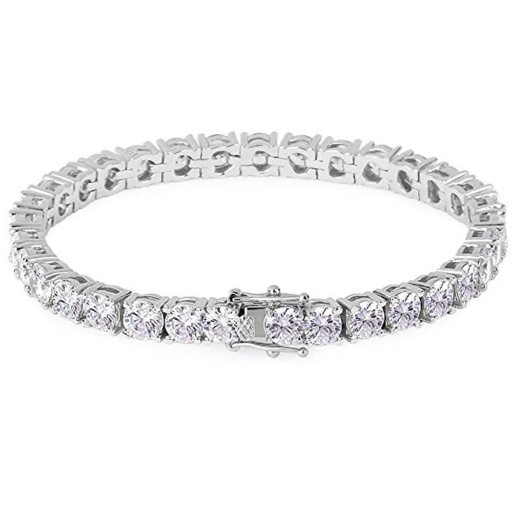 Женский прочный циркониевый модный Теннисный браслет, кристальная цепочка, нетоксичный круглый роскошный ювелирный аксессуар, подарок, очаровательный цветной