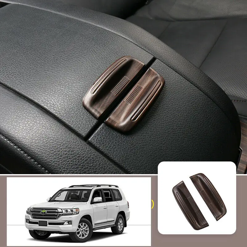 

For Toyota Highlander 2015-2020 ABS Wood grain Armrest box switch Moulding Cover Trim Car Accessories 2Pcs
