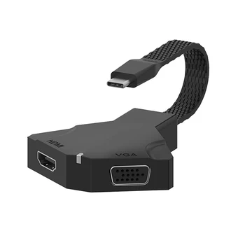

USB Type C 3.1 to HDMI 4K 30HZ VGA Hub 1080P Mirror Extension Video Output W/Audio Port Extender Dock for MacBook Air Pro 2020