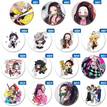 

Anime Demon Slayer: Kimetsu No Yaiba Kamado Tanjirou Cosplay Bedge Cartoon Collect Backpacks Bags Badges Button Brooch Pins