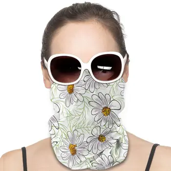 

NOISYDESIGNS 3D Seamless Headband Fresh Style Daisy Pattern Neck Warmer Gaiter Tube Face Bandana Headwear Head Scarf