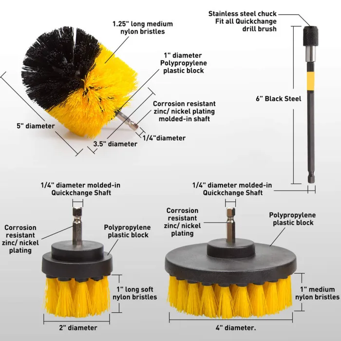4 шт. щетка для мытья посуды насадка в виде щетки продолжительного набор вложений Для напольная плитка для ванной Hogard