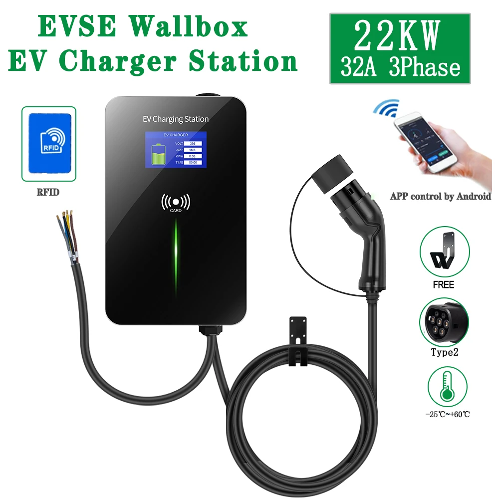 Type2PortableEVChargingLevel232AElectricVehicleCharger22KW