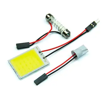 

2020 New 10pieces 24 SMD COB LED Car T10+Festoon Dome Light Panel Lamp 12V - White Festoon Dome Adapter Signal Lamp Bulbs #Ger