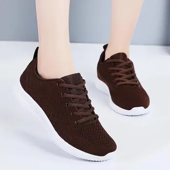 

Big Size Air Mesh Women's Footwear Women Sport Shoes Sports Woman Summer Sneakers Ladies Running Shoes Summer Patike Brown E-333