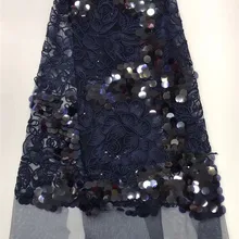 Блестящая фатиновая сетчатая кружевная ткань с блестками H-198604 хорошего качества для вечернего платья