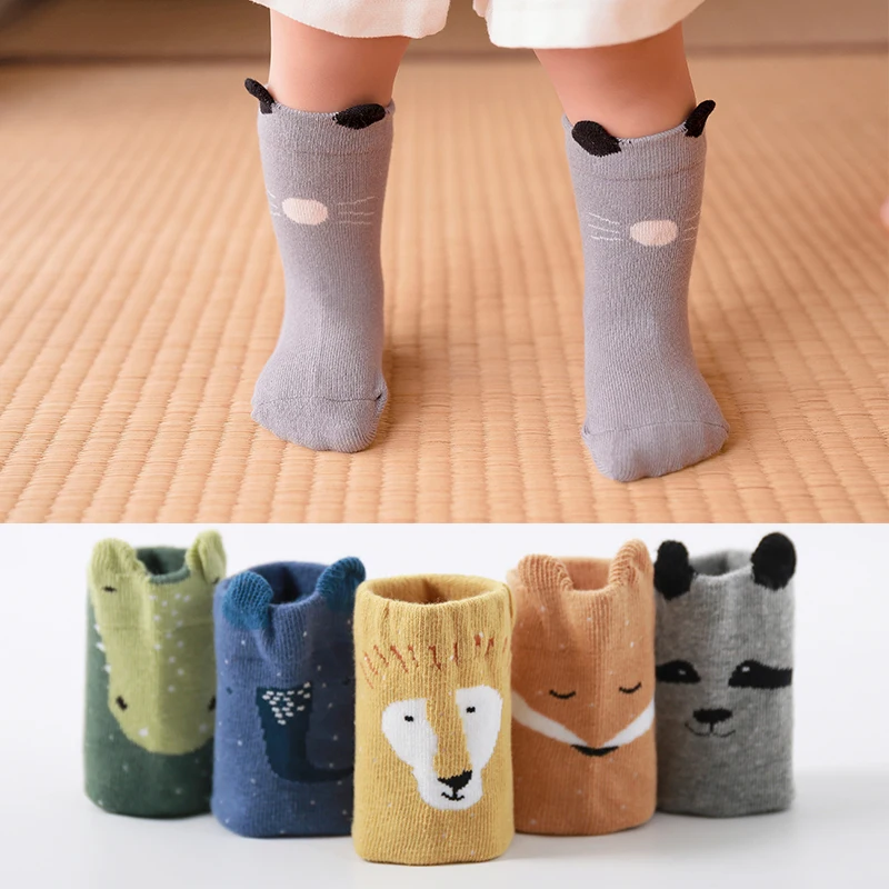 

Newborn Baby Warm Kids Socks Autumn Winter Cute Toddlers Boys Girls Long Knee High Animals Child Socks 0-2 Yeas