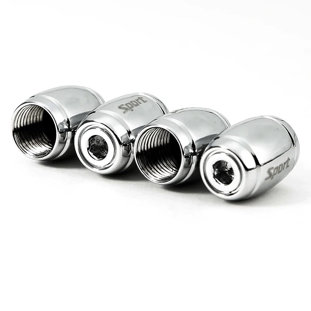 DSYCAR 1Set Fashion Zinc Alloy Anti-theft Sport Car Tire Valve Caps Wheel Tires Tire Stem Air Cap Airtight Cover for Car Styling