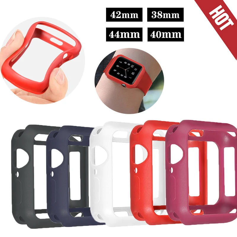 

Delicate touch TPU Scrub Protector Cover for Apple Watch Case Series 4/5 Silicone Replacement Bumper Watch Accessories 44mm 40mm